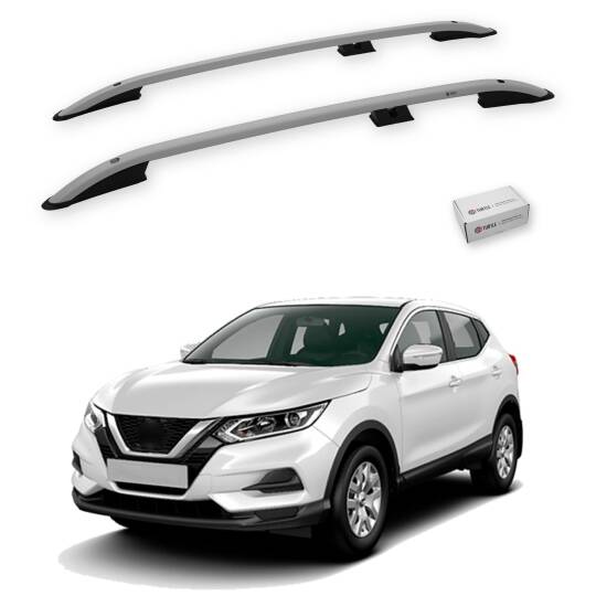 TURTLE Fits Nissan Qashqai (J11) 2014-2020 Roof Rail Crown Silver