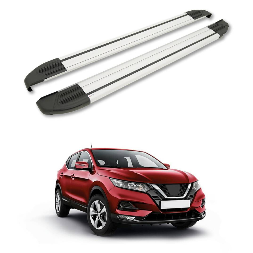 TURTLE Fits Nissan Qashqai (J11) 2014-2020 Side Step Brillant Silver - 1