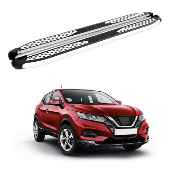 TURTLE Fits Nissan Qashqai (J11) 2014-2020 Side Step Plus Silver