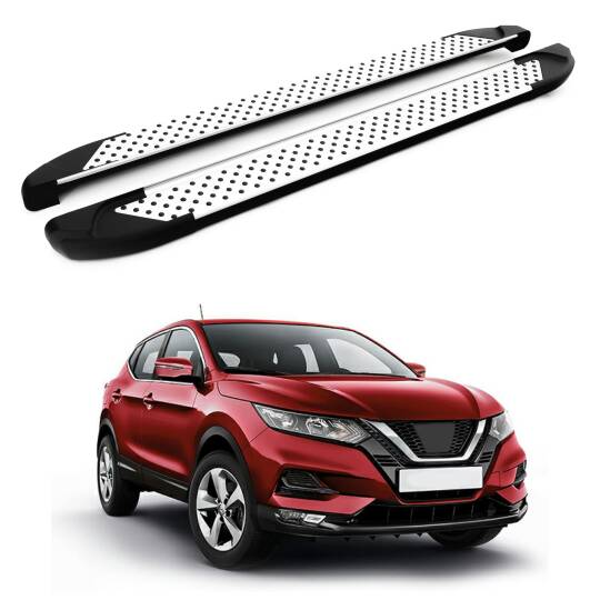 TURTLE Fits Nissan Qashqai (J11) 2014-2020 Side Step Sapphire V1 Silver