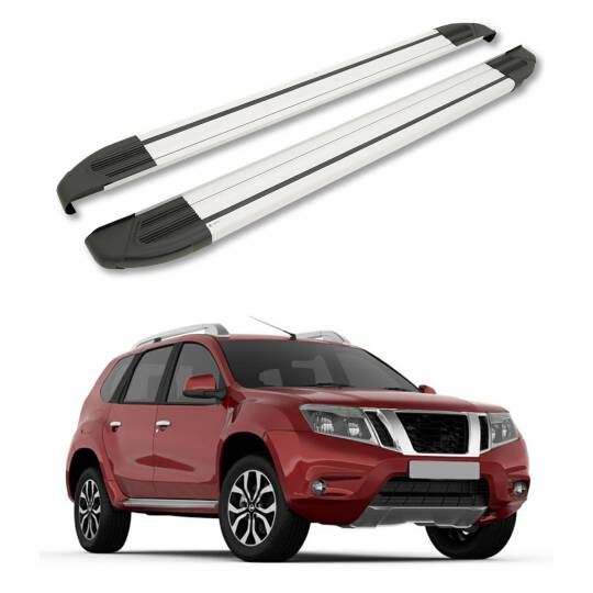 TURTLE Fits Nissan Terrano 2014-2025 Side Step Brillant Silver