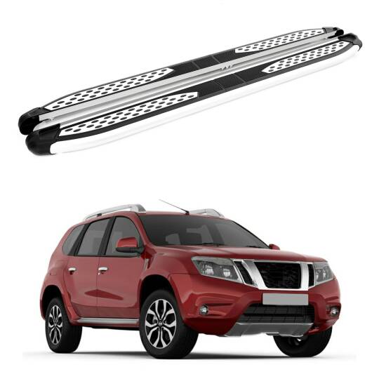 TURTLE Fits Nissan Terrano 2014-2025 Side Step Plus Silver