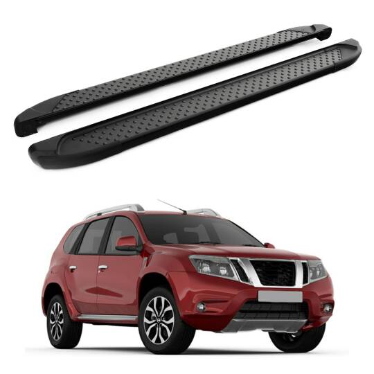 TURTLE Fits Nissan Terrano 2014-2025 Side Step Sapphire V1 Black