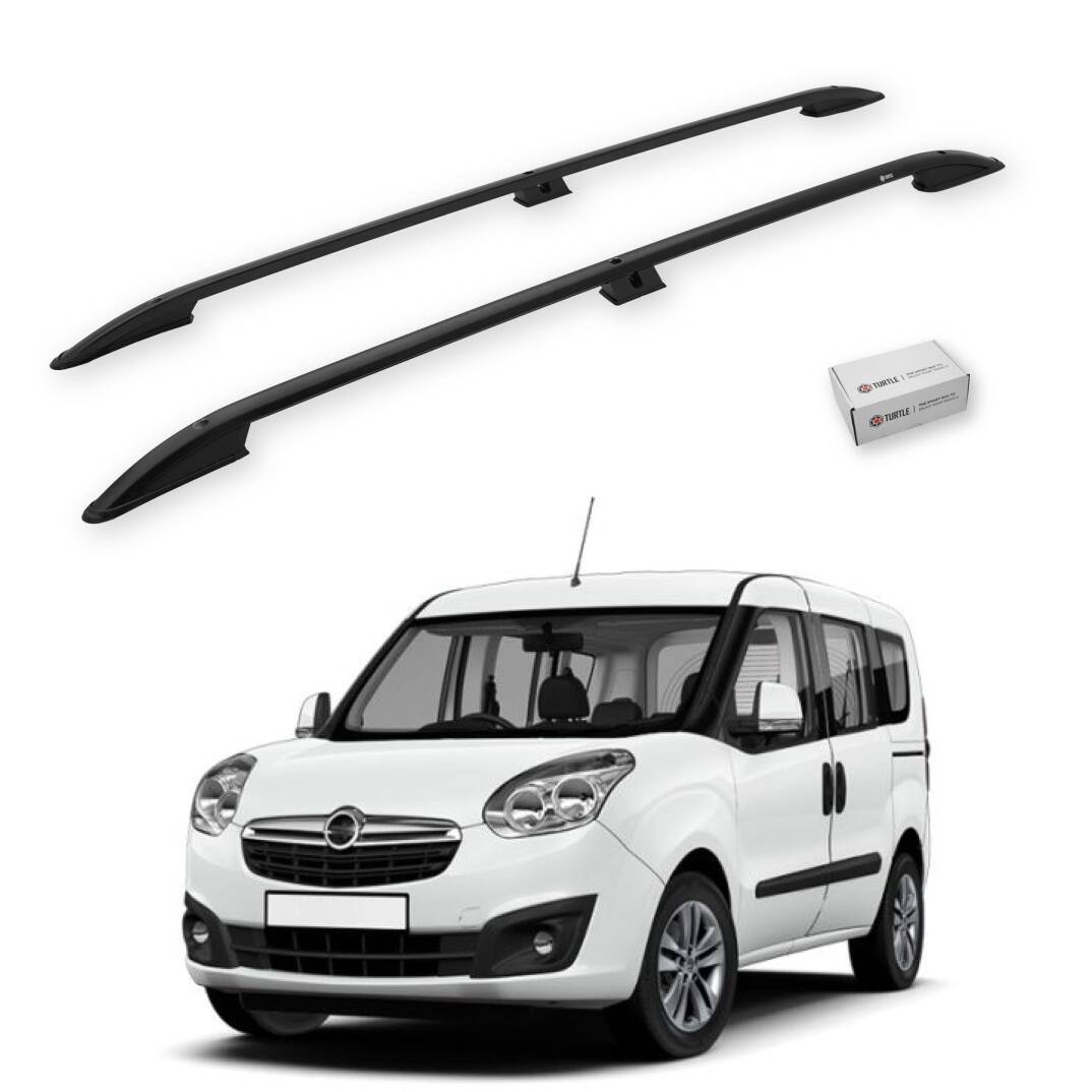 TURTLE Fits Opel Combo D 2012-2018 / Lwb Roof Rail Crown Black - 1