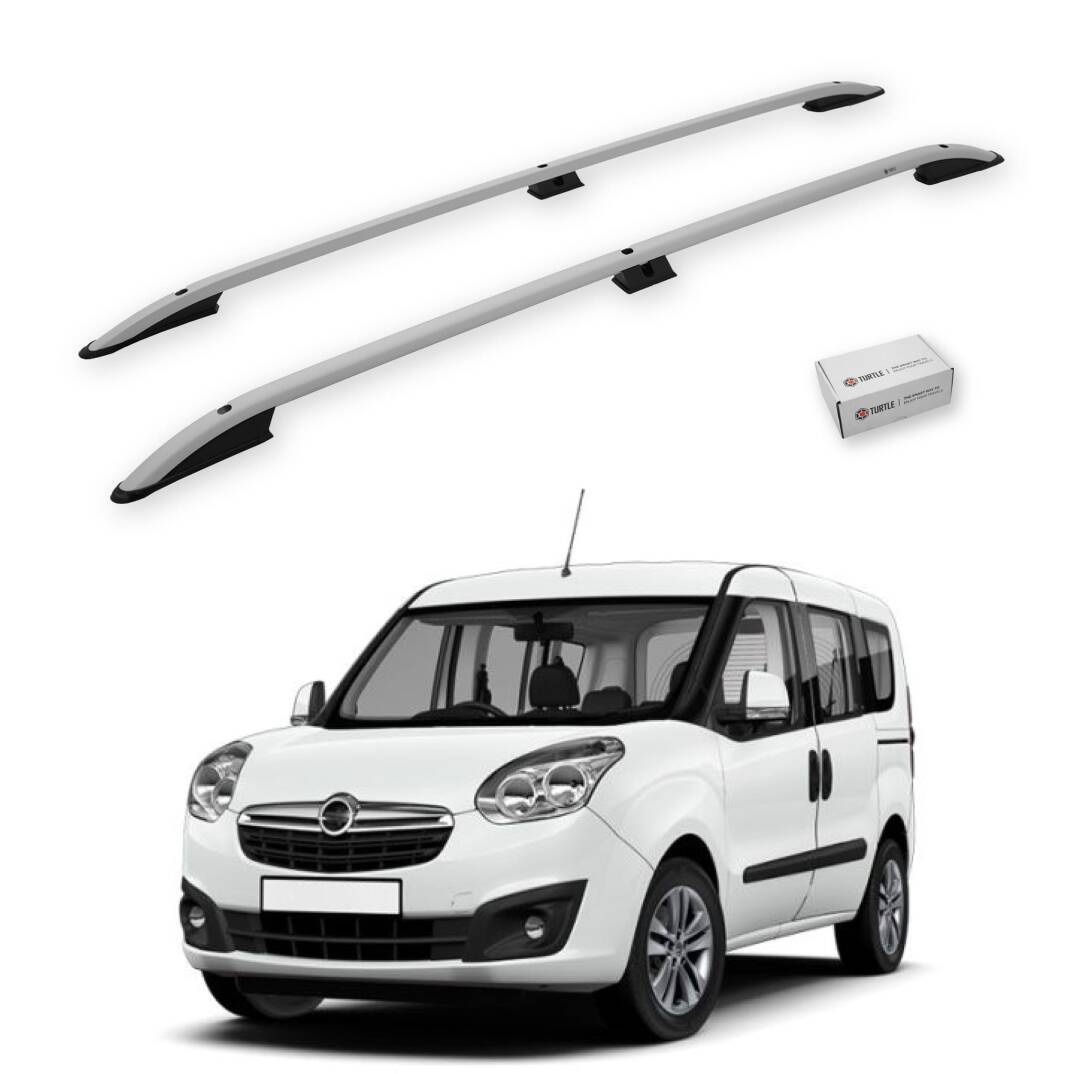TURTLE Fits Opel Combo D 2012-2018 / Lwb Roof Rail Crown Silver - 1