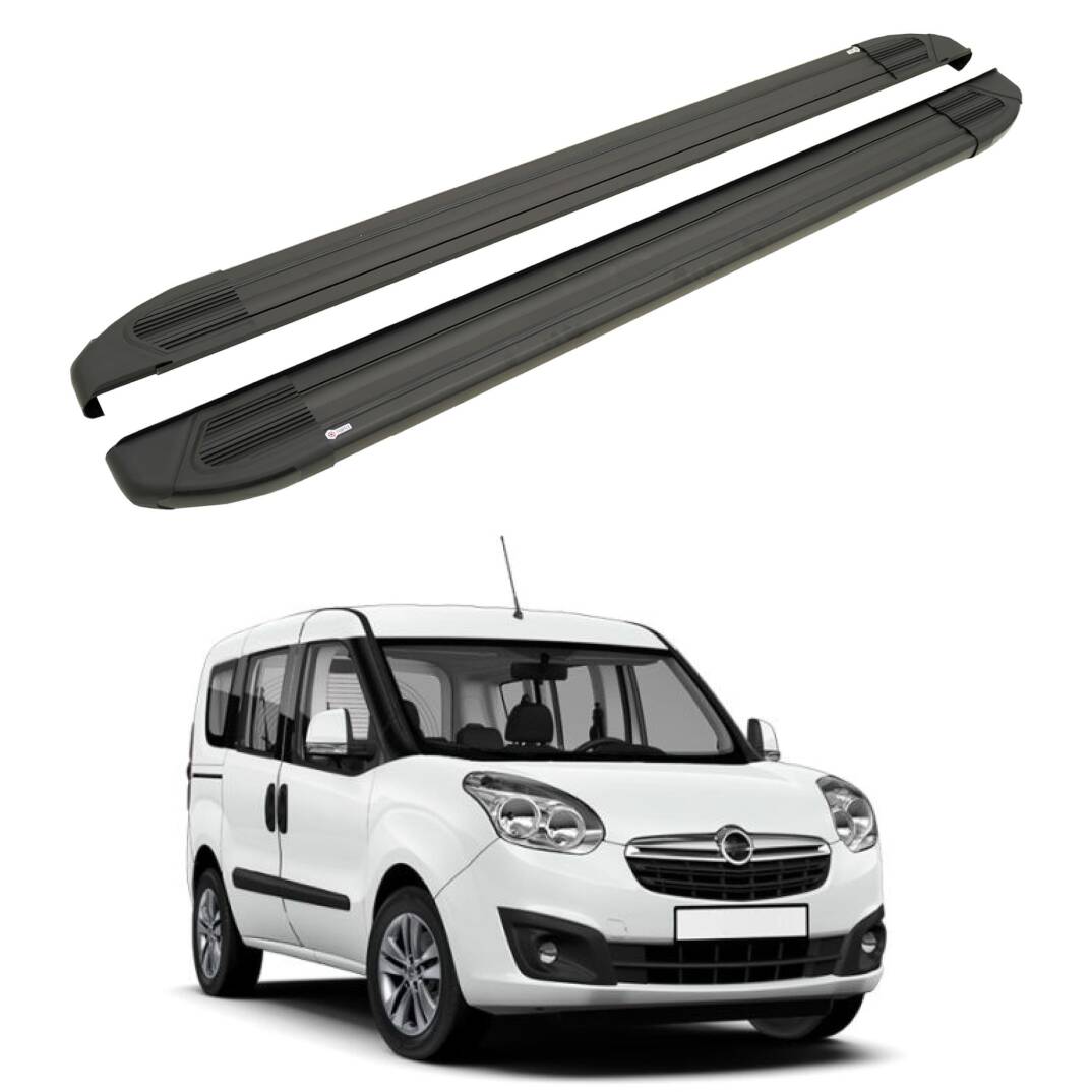 TURTLE Fits Opel Combo D 2012-2018 / Lwb Side Step Brillant Black - 1