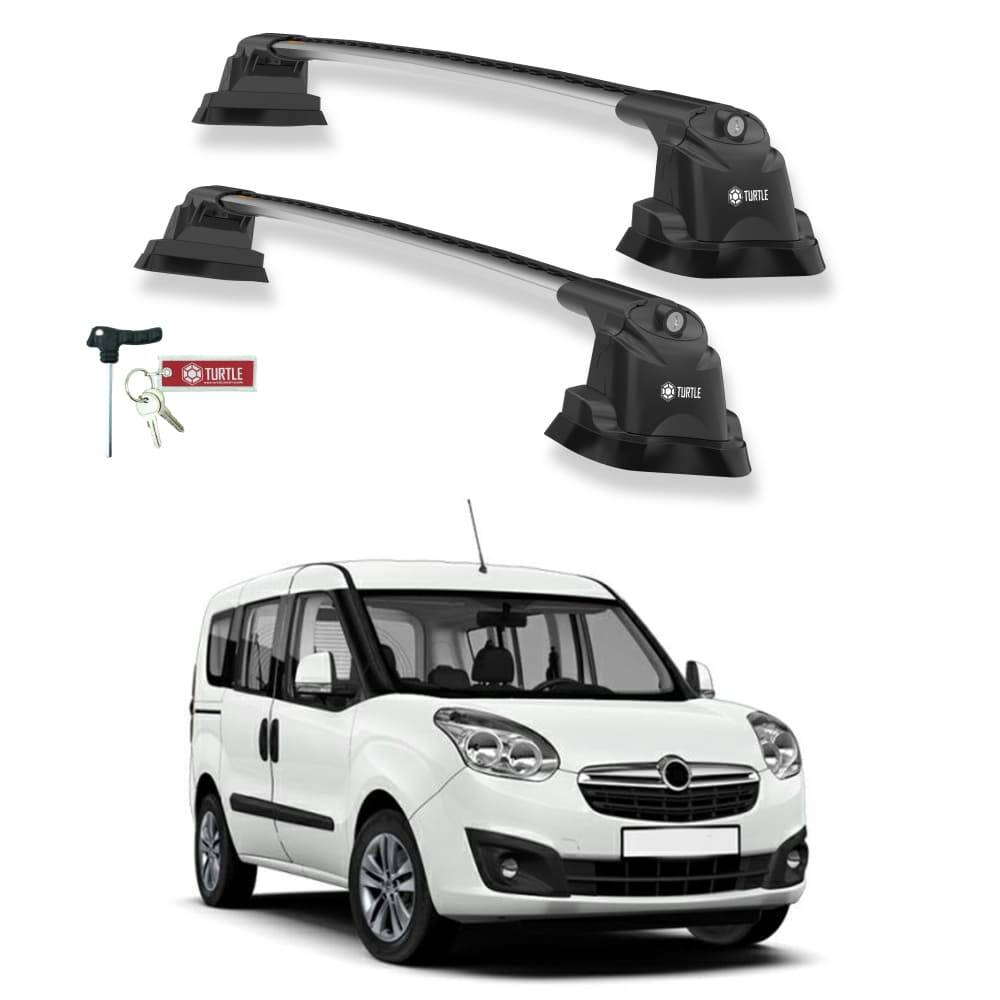TURTLE Fits Opel Combo D 2012-2018 Roof Rack Air3 Silver - 1