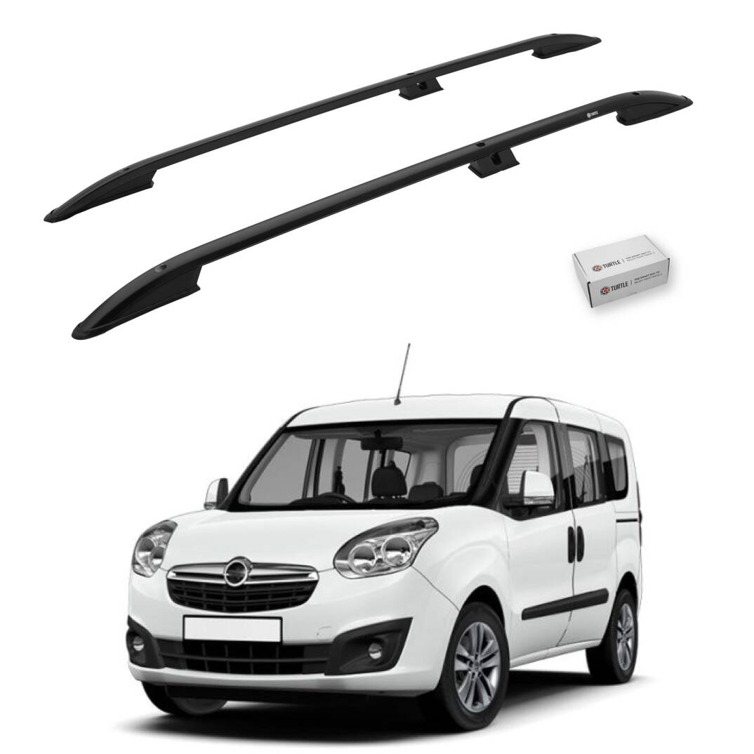 TURTLE Fits Opel Combo D 2012-2018 / Swb Roof Rail Crown Black - 1