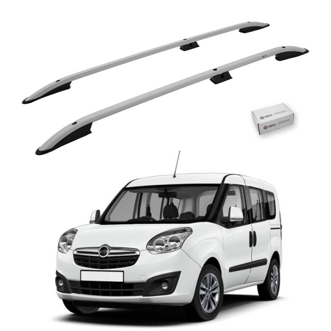TURTLE Fits Opel Combo D 2012-2018 / Swb Roof Rail Crown Silver - 1