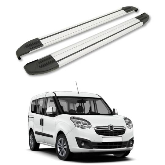 TURTLE Fits Opel Combo D 2012-2018 / Swb Side Step Brillant Silver