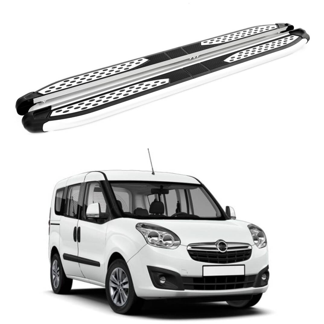 TURTLE Fits Opel Combo D 2012-2018 / Swb Side Step Plus Silver - 1