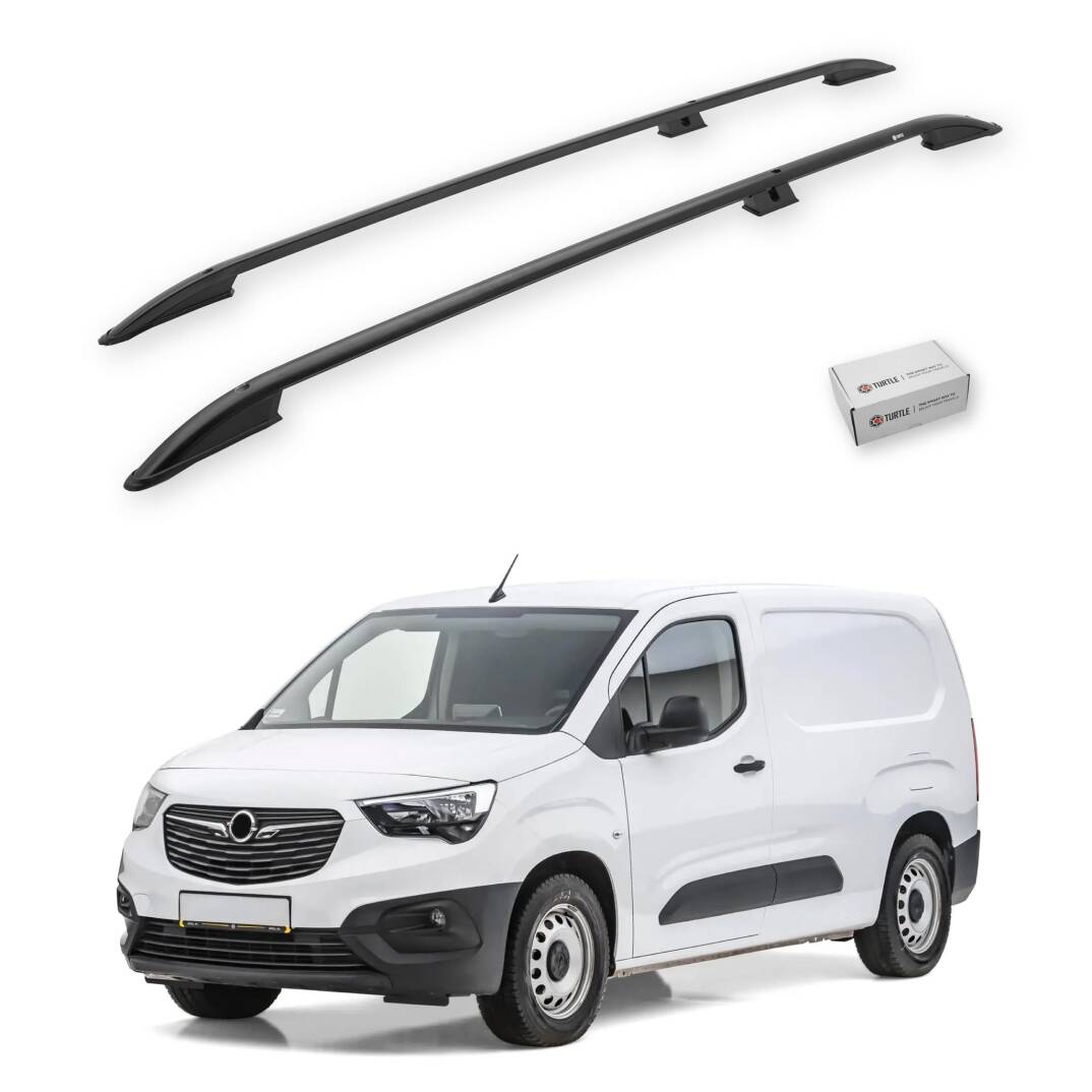 TURTLE Fits Opel Combo E 2019-2025 / Lwb Roof Rail Crown Black - 1