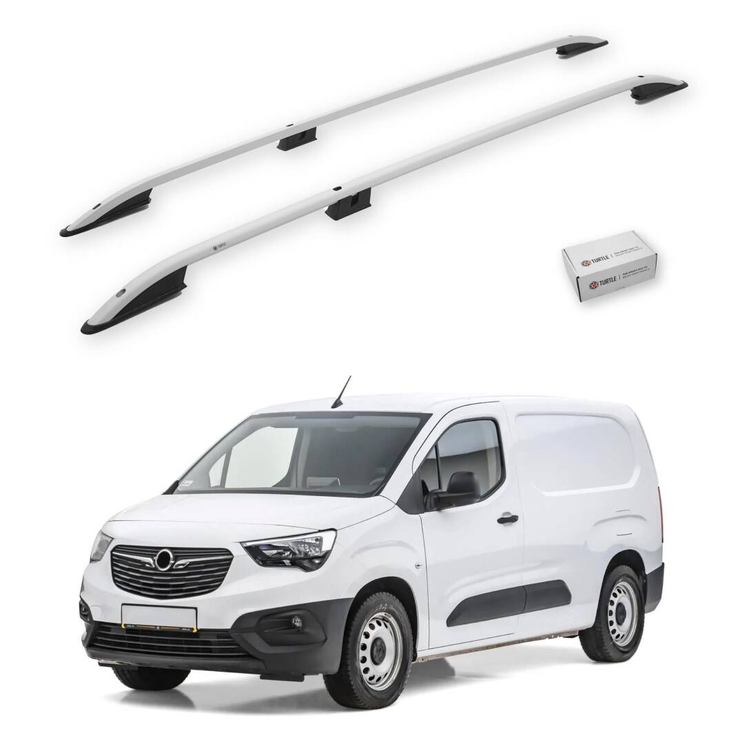 TURTLE Fits Opel Combo E 2019-2025 / Lwb Roof Rail Crown Silver - 1