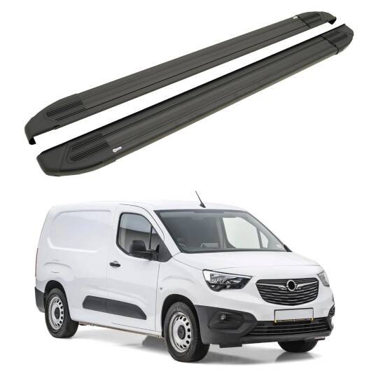 TURTLE Fits Opel Combo E 2019-2025 / Lwb Side Step Brillant Black