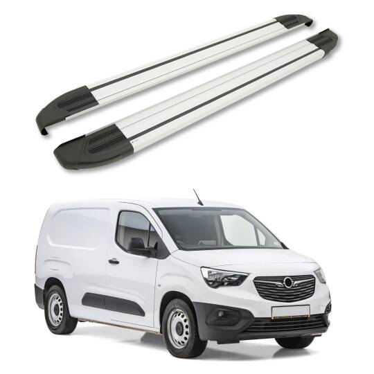 TURTLE Fits Opel Combo E 2019-2025 / Lwb Side Step Brillant Silver