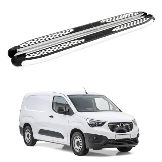 TURTLE kompatibel mit Opel Combo E 2019-2025 / Lange Version Trittbrett Plus Grau