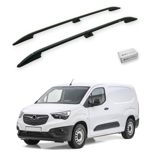 TURTLE Fits Opel Combo E 2019-2025 / Swb Roof Rail Crown Black