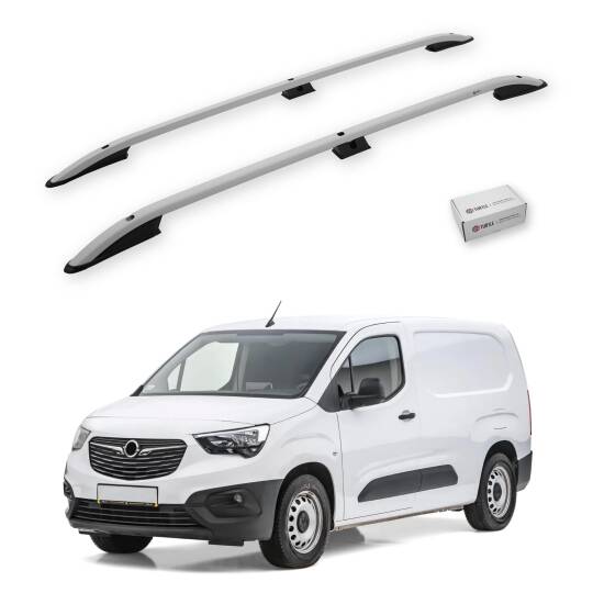 TURTLE Fits Opel Combo E 2019-2025 / Swb Roof Rail Crown Silver