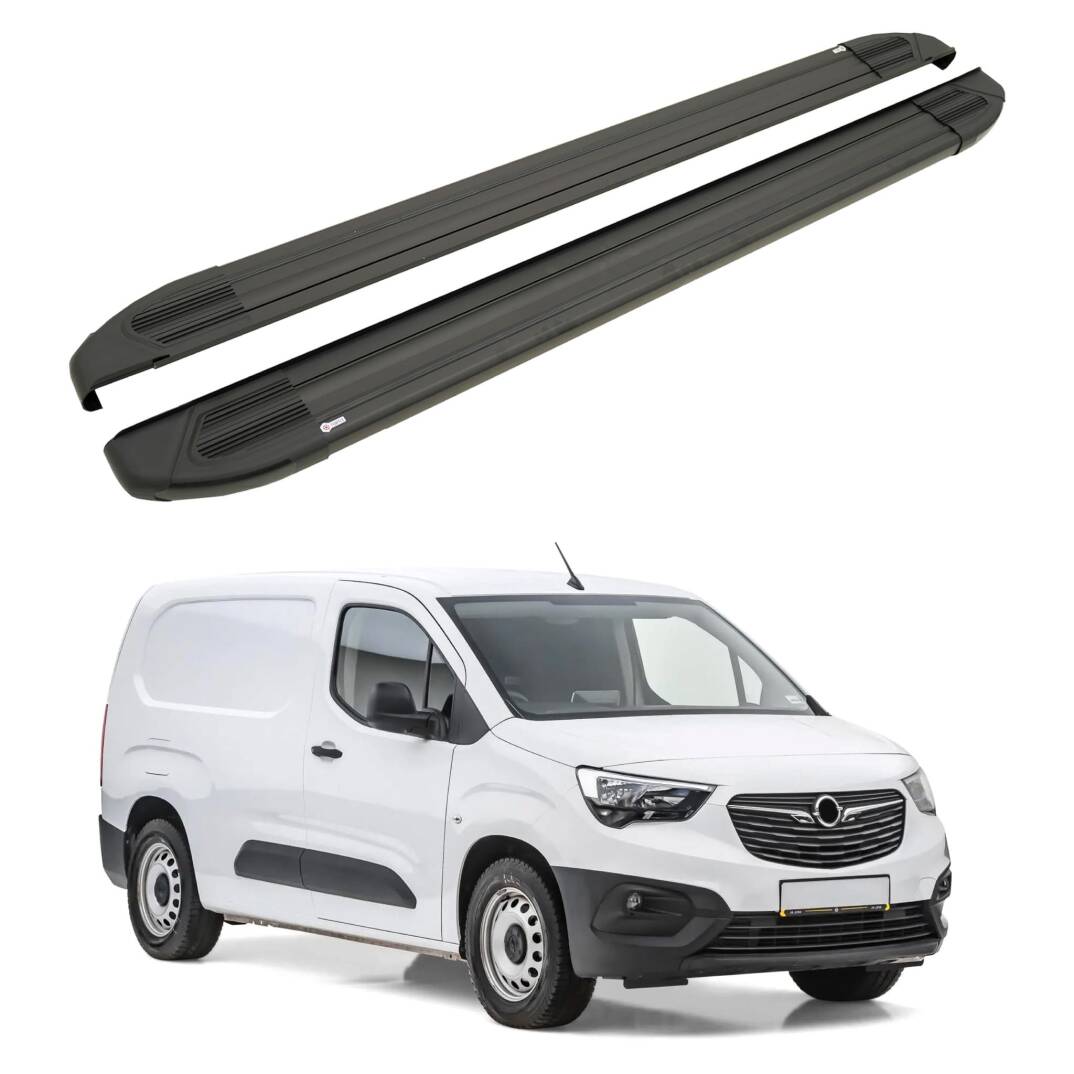 TURTLE Fits Opel Combo E 2019-2025 / Swb Side Step Brillant Black - 1
