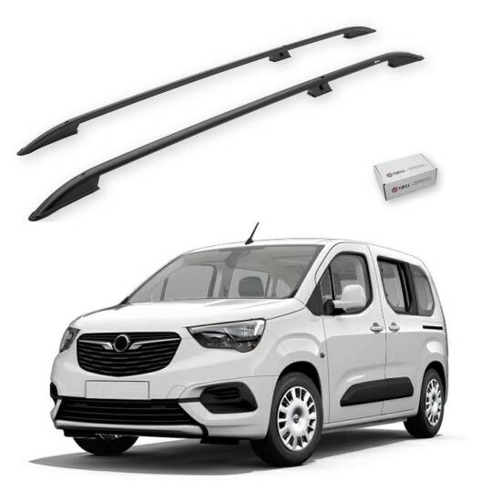 TURTLE Fits Opel Combo Life 2019-2025 / Lwb Roof Rail Crown Black