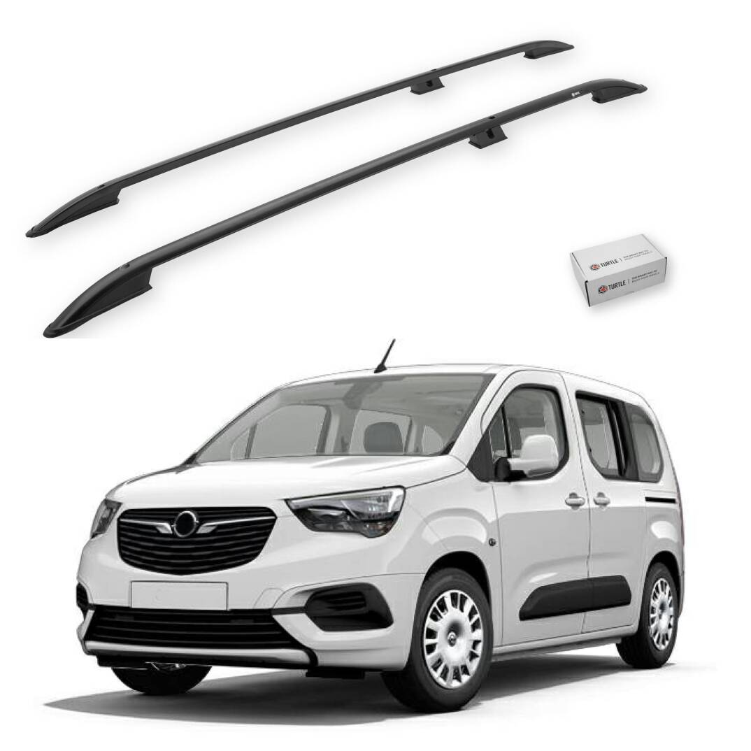 TURTLE Fits Opel Combo Life 2019-2025 / Lwb Roof Rail Crown Black - 1