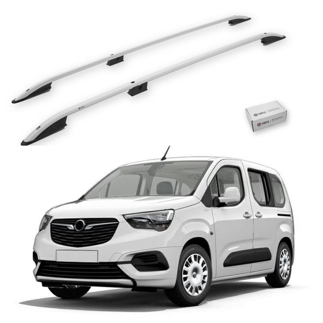 TURTLE Fits Opel Combo Life 2019-2025 / Lwb Roof Rail Crown Silver - 1