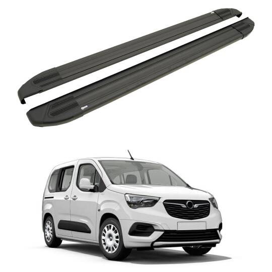 TURTLE Fits Opel Combo Life 2019-2025 / Lwb Side Step Brillant Black