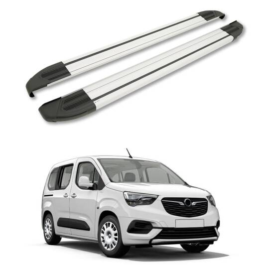 TURTLE Fits Opel Combo Life 2019-2025 / Lwb Side Step Brillant Silver