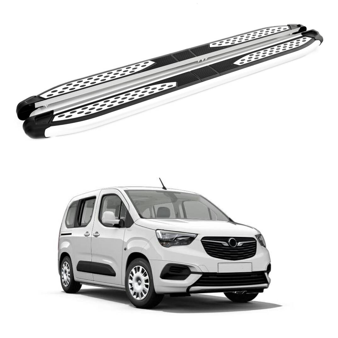 TURTLE Fits Opel Combo Life 2019-2025 / Lwb Side Step Plus Silver - 1
