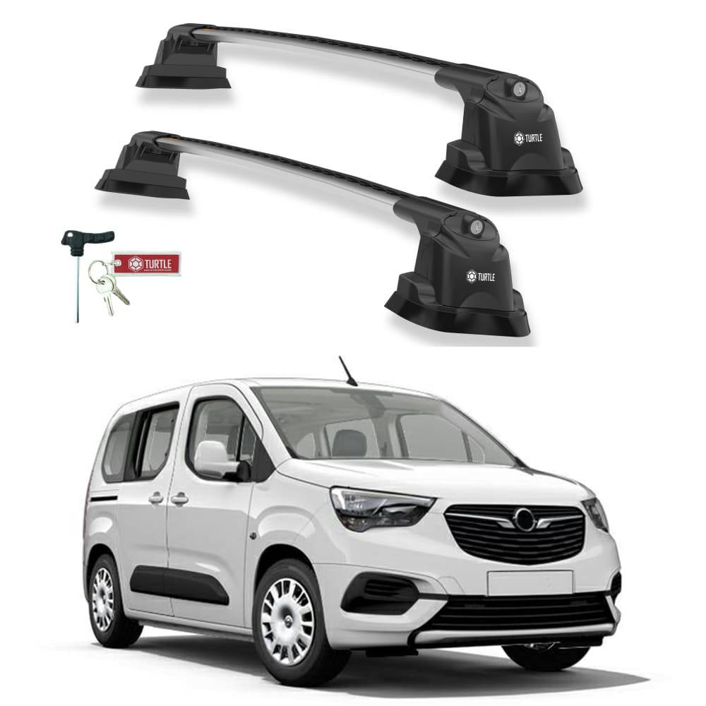 TURTLE Fits Opel Combo Life 2019-2025 Roof Rack Air3 Silver - 1