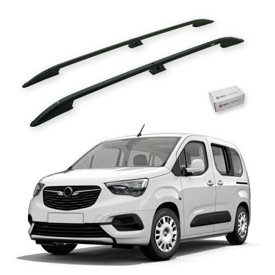 TURTLE Fits Opel Combo Life 2019-2025 / Swb Roof Rail Crown Black
