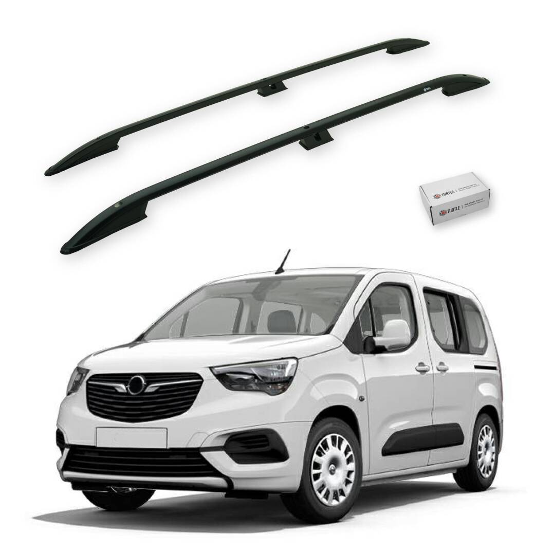 TURTLE Fits Opel Combo Life 2019-2025 / Swb Roof Rail Crown Black - 1
