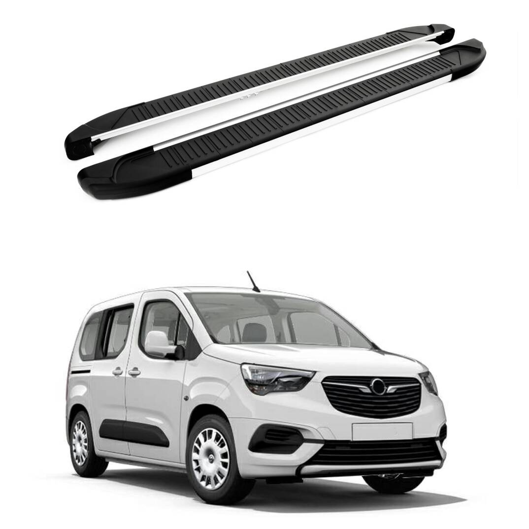 TURTLE Fits Opel Combo Life 2019-2025 / Swb Side Step Another Silver - 1