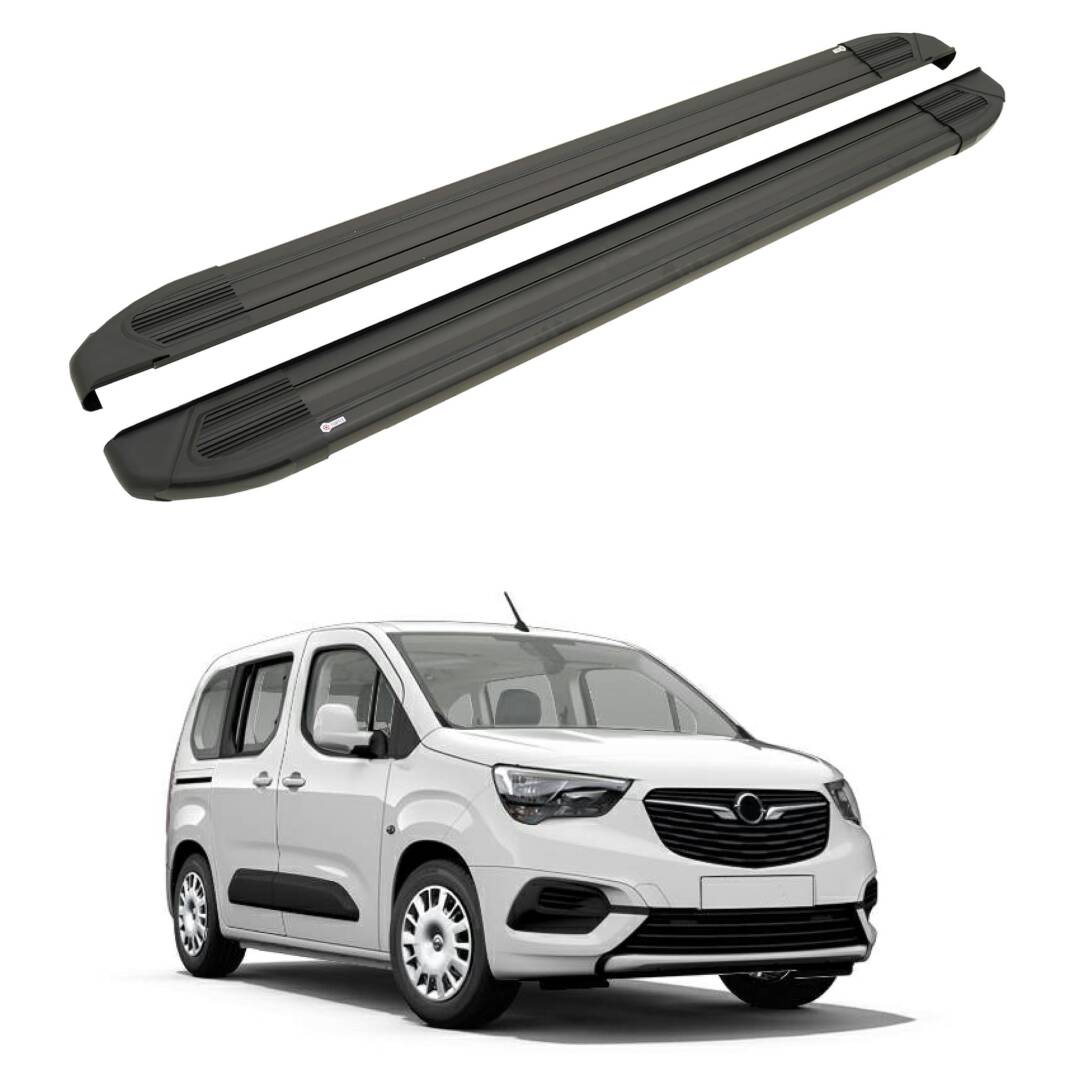 TURTLE Fits Opel Combo Life 2019-2025 / Swb Side Step Brillant Black - 1