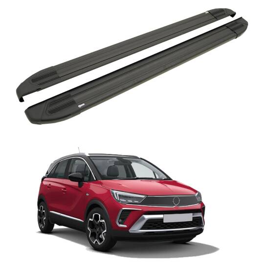 TURTLE Fits Opel Crossland 2020-2025 Side Step Brillant Black