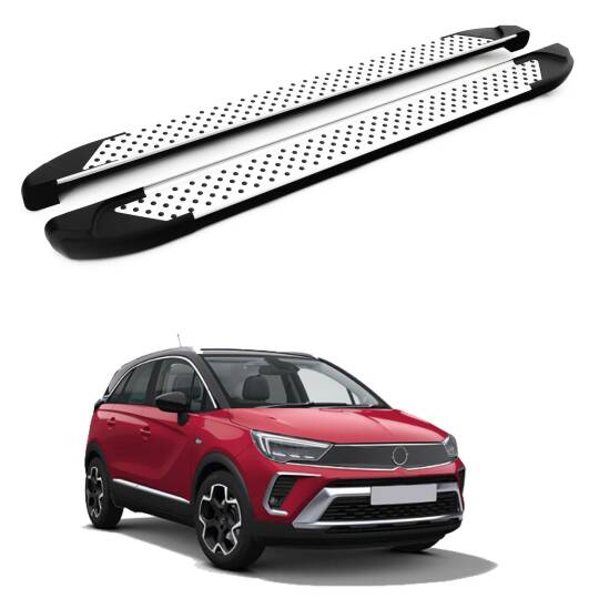 TURTLE Fits Opel Crossland 2020-2025 Side Step Sapphire V1 Silver