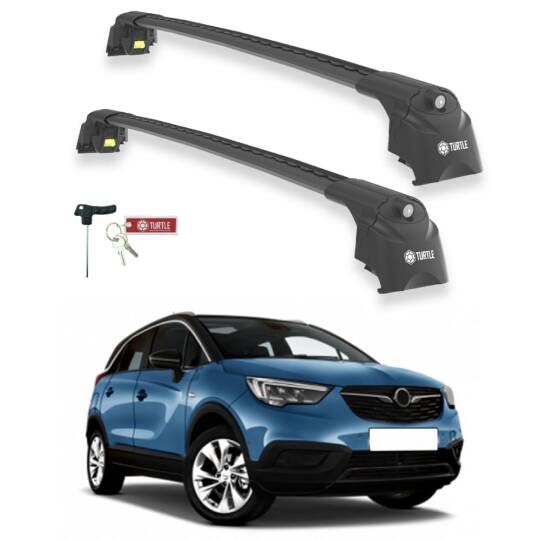 TURTLE Fits Opel Crossland X 2017-2020 Roof Rack Air2 Black