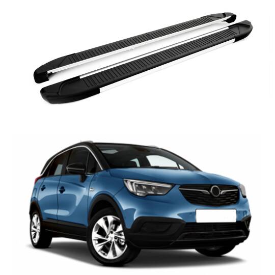 TURTLE Fits Opel Crossland X 2017-2020 Side Step Another Silver