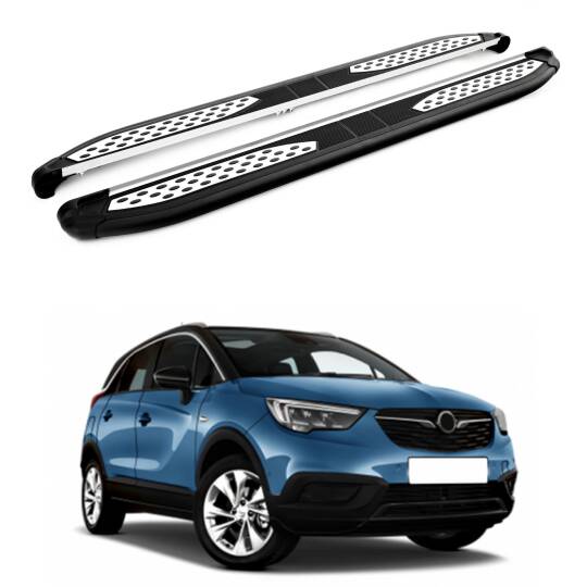 TURTLE Fits Opel Crossland X 2017-2020 Side Step Plus Black
