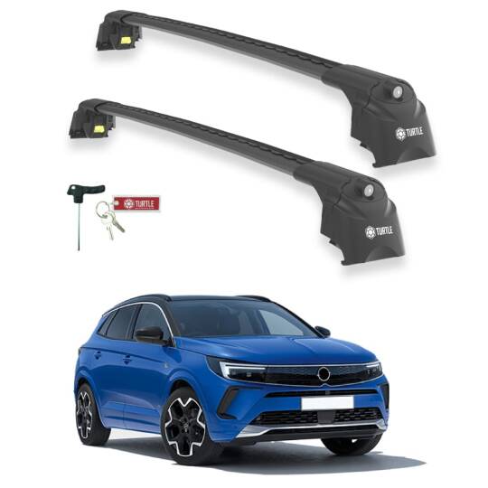 TURTLE Fits Opel Grandland X 2018-2021 Roof Rack Air2 Black