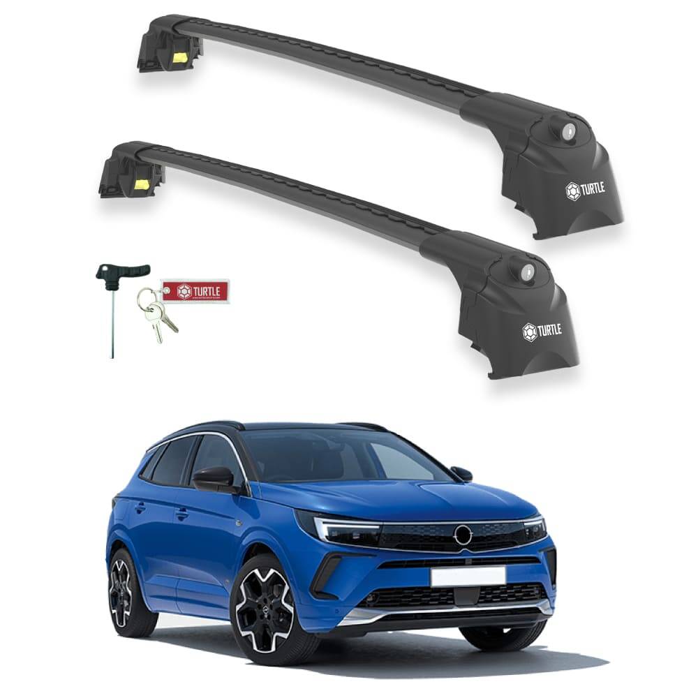 TURTLE Fits Opel Grandland X 2018-2021 Roof Rack Air2 Black - 1