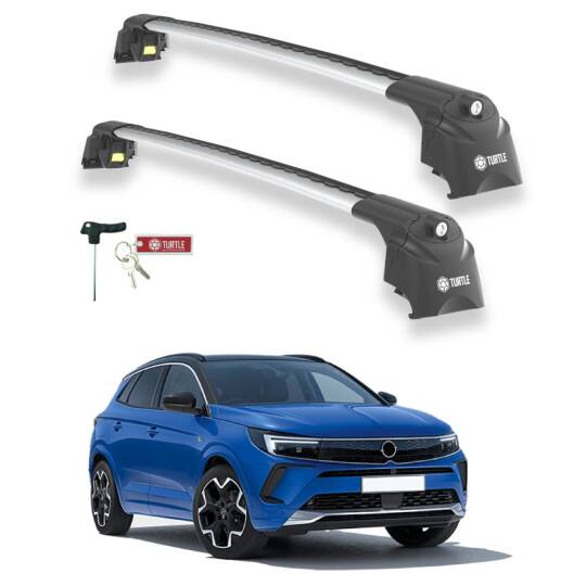TURTLE Fits Opel Grandland X 2018-2021 Roof Rack Air2 Silver
