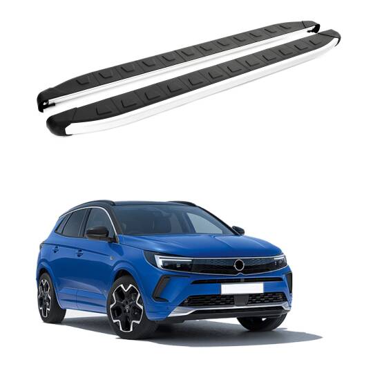 TURTLE Fits Opel Grandland X 2018-2021 Side Step Alyans Silver