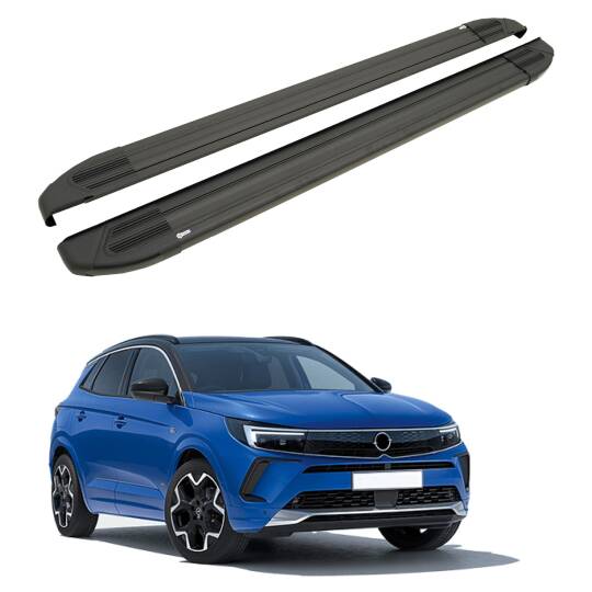 TURTLE Fits Opel Grandland X 2018-2021 Side Step Brillant Black