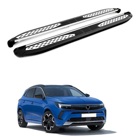 TURTLE Fits Opel Grandland X 2018-2021 Side Step Plus Black