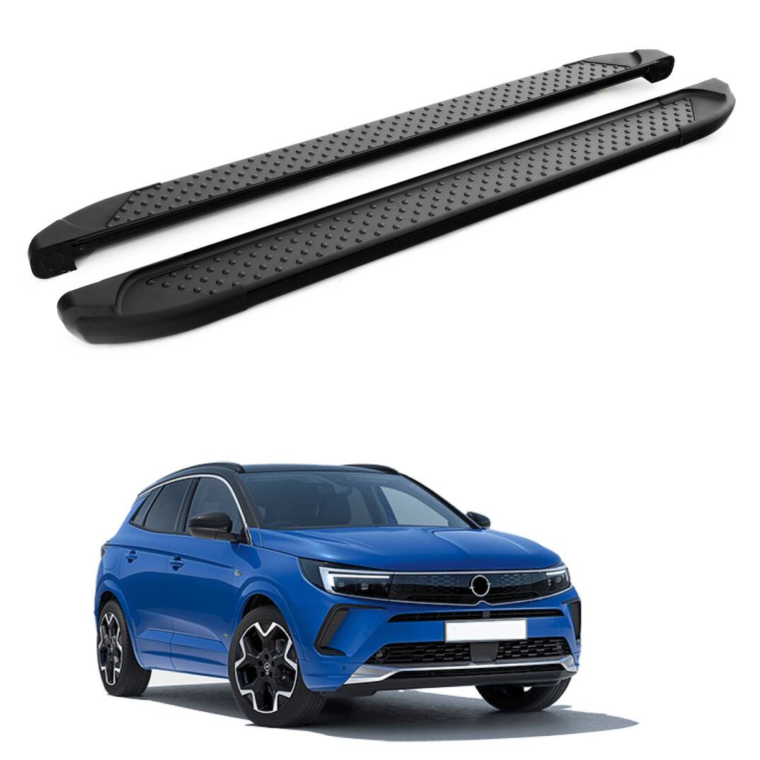 TURTLE Fits Opel Grandland X 2018-2021 Side Step Sapphire V1 Black - 1