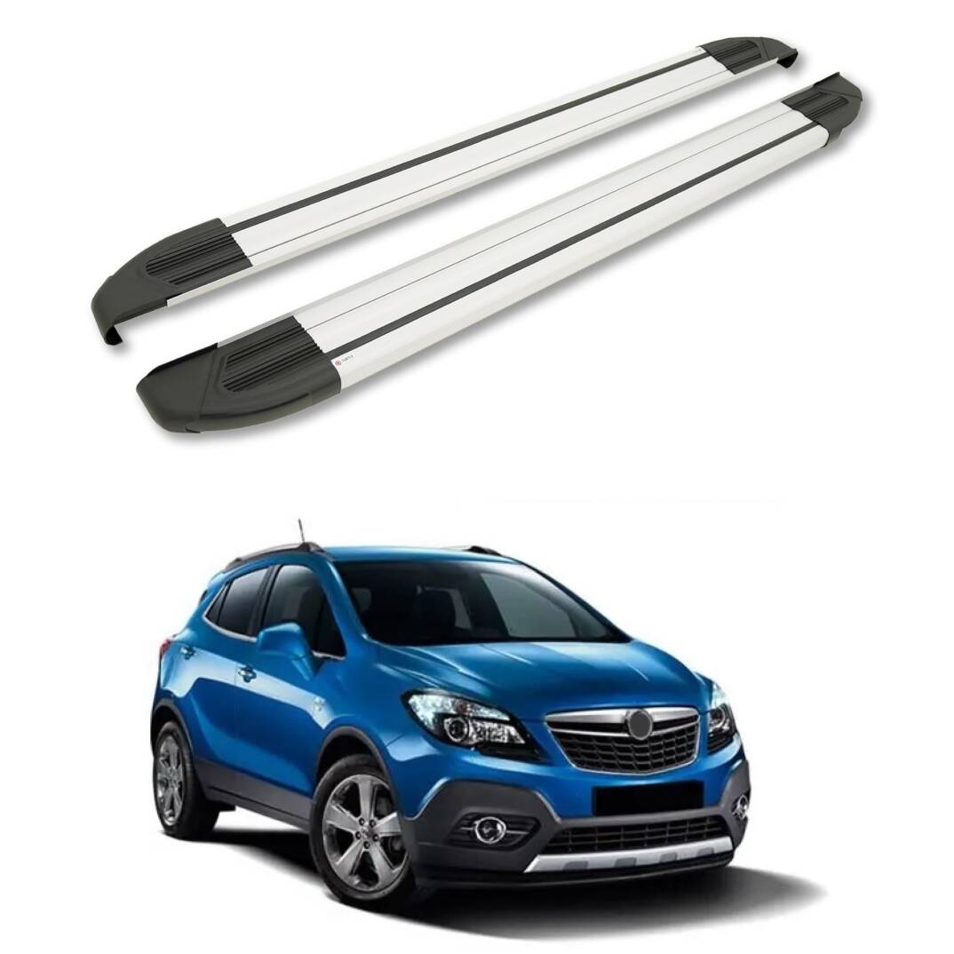 TURTLE Fits Opel Mokka 2013-2020 Side Step Brillant Silver - 1