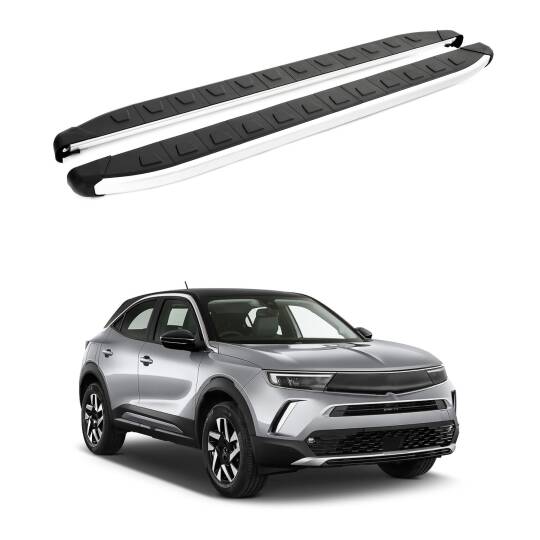 TURTLE Fits Opel Mokka 2021-2025 Side Step Alyans Silver