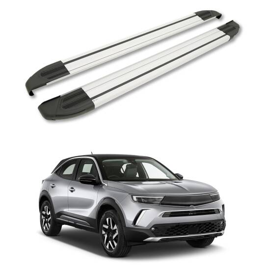 TURTLE Fits Opel Mokka 2021-2025 Side Step Brillant Silver