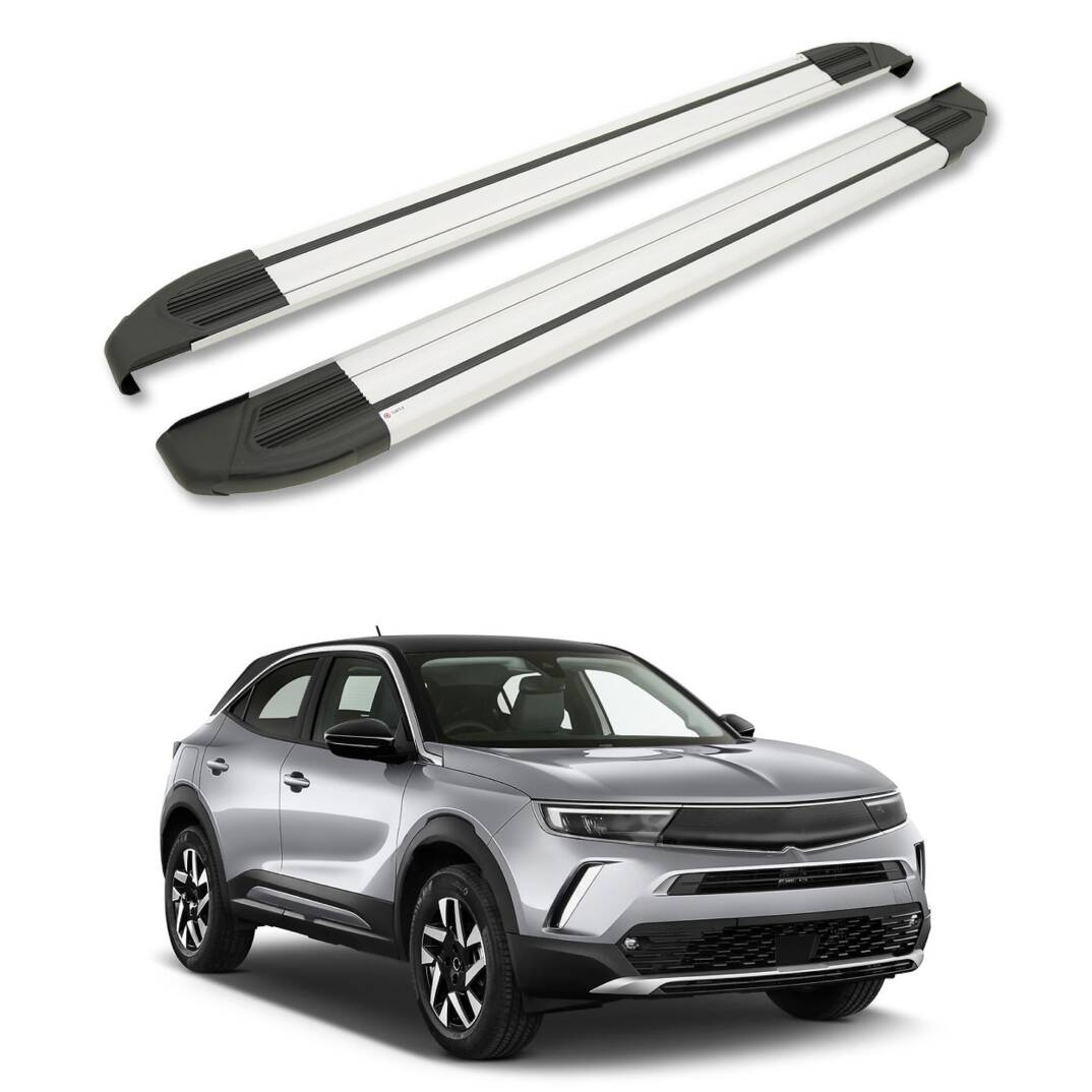 TURTLE Fits Opel Mokka 2021-2025 Side Step Brillant Silver - 1